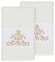 Scarlet 2-Piece Embellished Hand Towel Set, White