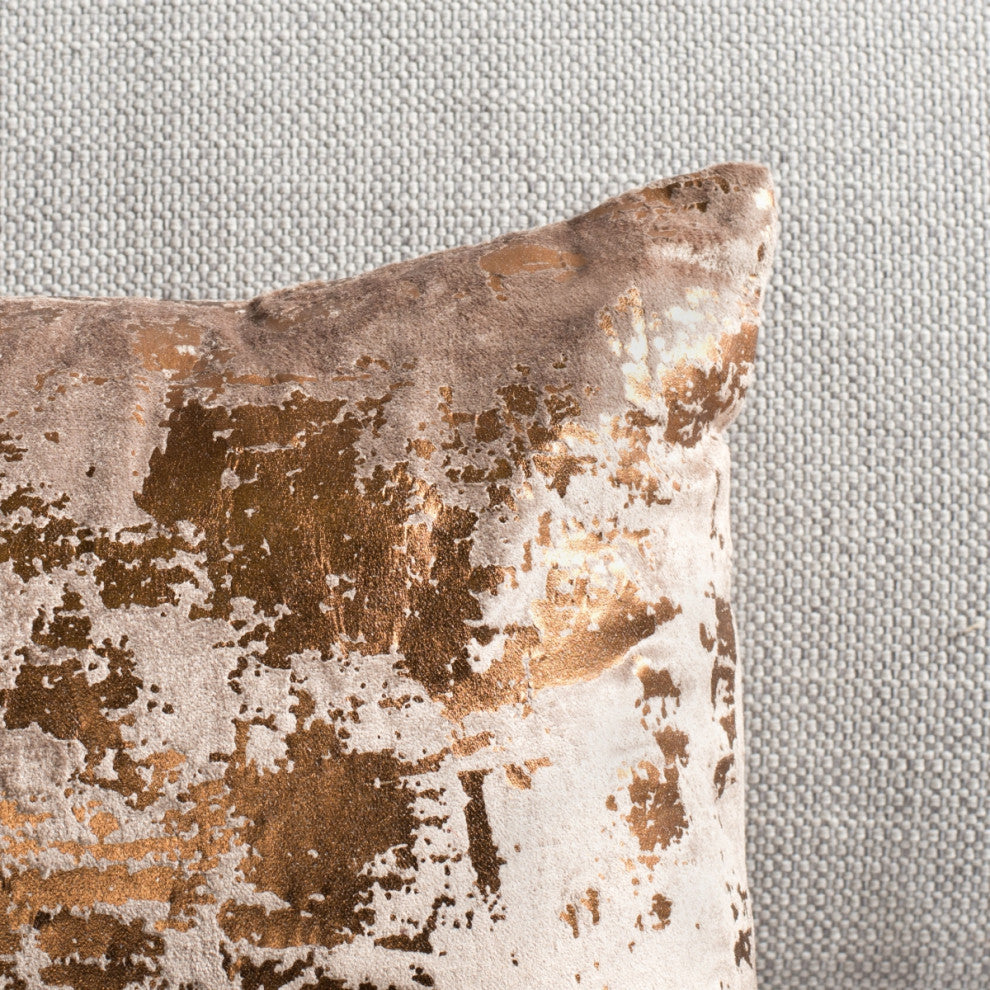 Safavieh Edmee Metallic Pillow, Brown/Copper