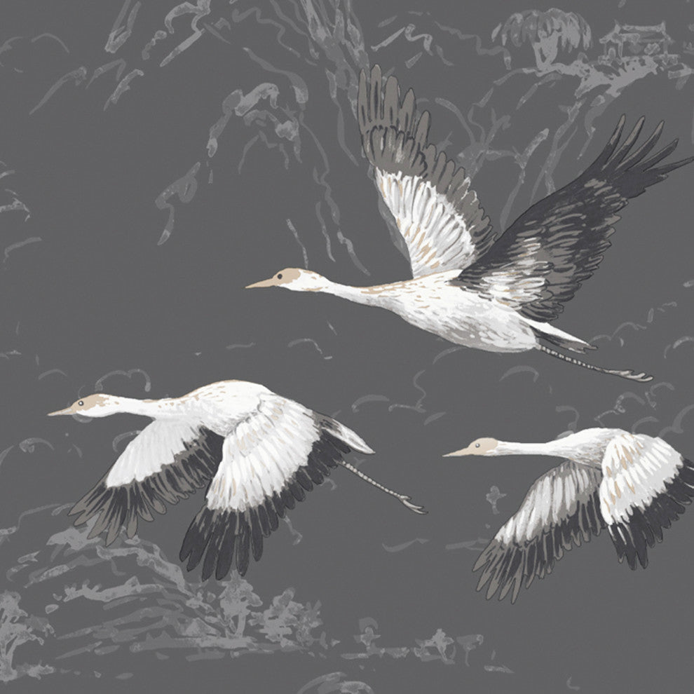 Laura Ashley Animalia Wallpaper, Dark Steel