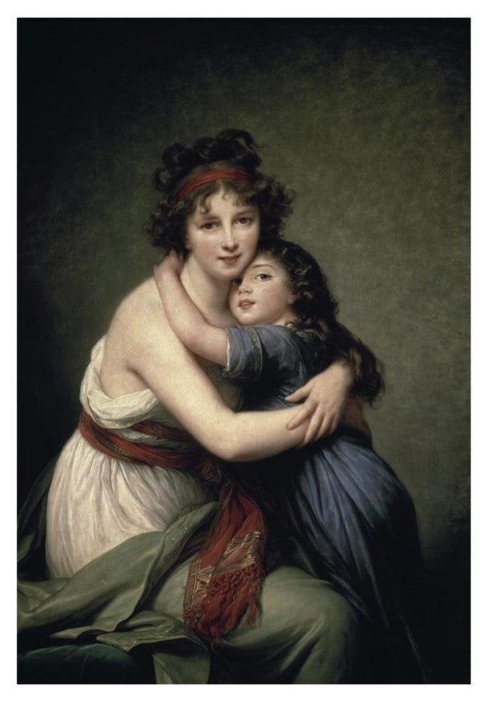 "Madame Vigee Le Brun and Her Daughter" Paper Art, 32"x46"