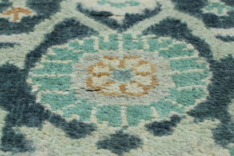 Peshawar Dilya Green/Rust Rug, 8'x9'5"