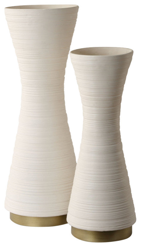 Uttermost Ridgeline White Vases, Set of 2