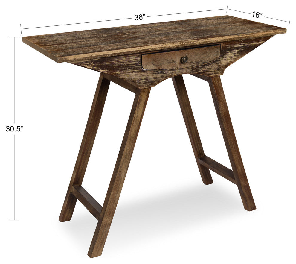 Yasu Console Table Yasu Wood Console With Drawer Rustic Brown 36x15x31