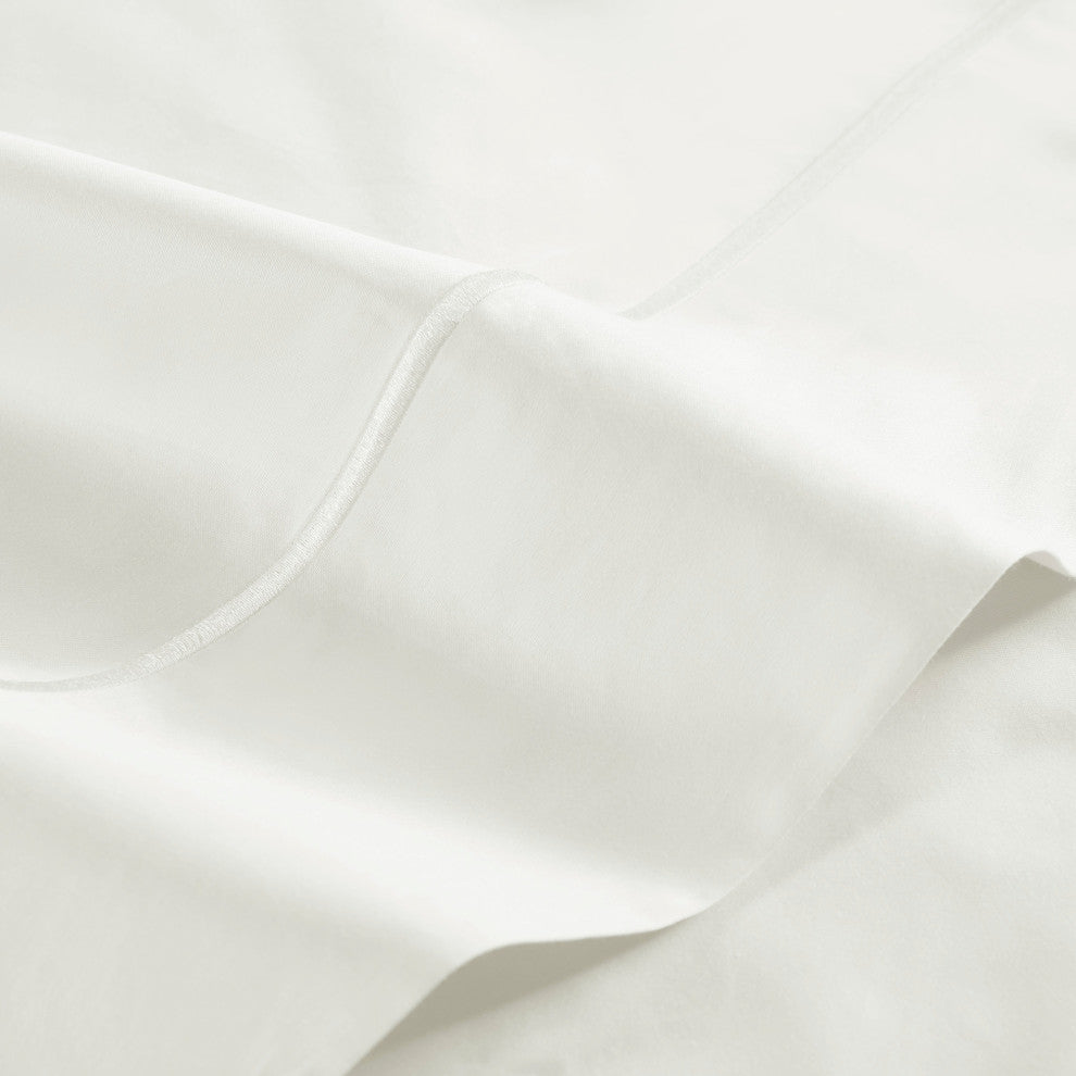 Croscill Sateen Weave 500TC 100% Egyptian Cotton Sheet Set, White, Queen