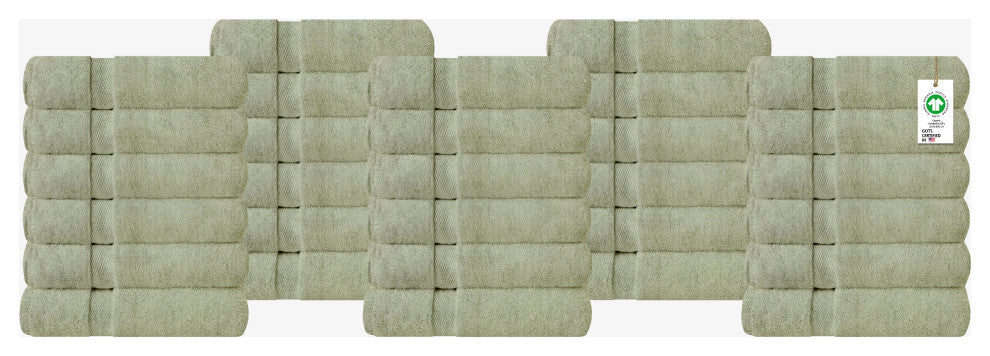 Organic Cotton Feather Touch Quick Dry Wash Cloth, Green Tint, Pack 30