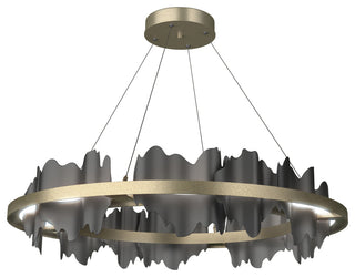 Hildene Circular LED Pendant, Soft Gold, Black, Standard Height
