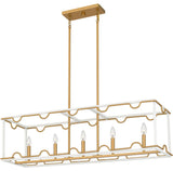 Brinkman 4-Light Linear Chandelier, Matte White