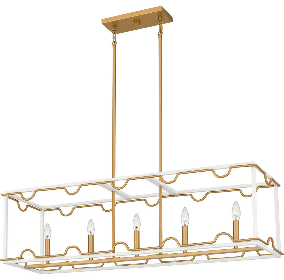 Brinkman 4-Light Linear Chandelier, Matte White