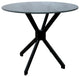 Swivel Counter Metal Pub Set - M-70 Stools 26" or 30", Grey Vinyl - Black, 26", Crackle Glass
