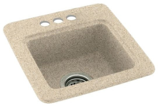 Swan 15x15x6 Solid Surface Drop Bar Sink, 3-Holes, Bermuda Sand