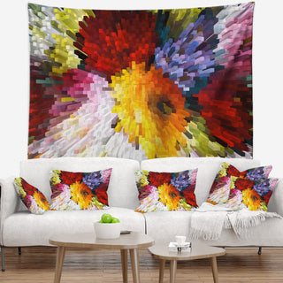 Extrusive 3D Fabric Flowers Floral Wall Tapestry, 60"x50"