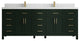 Cambridge 84 Double Sink Bath Vanity in Dark Forest Green 2" Empira Quartz