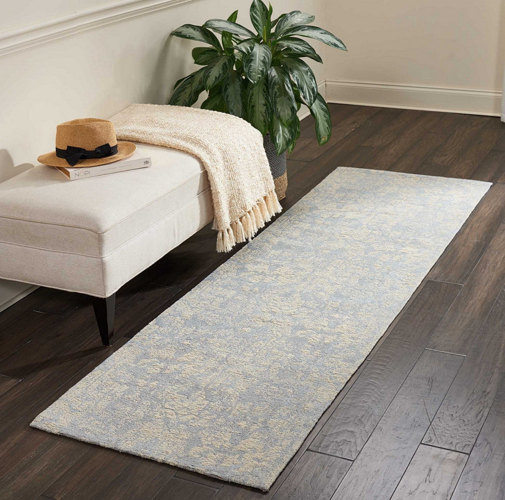 Waverly Vintage Lux "Air Kiss" Mist Area Rug By Nourison, 4'x6'