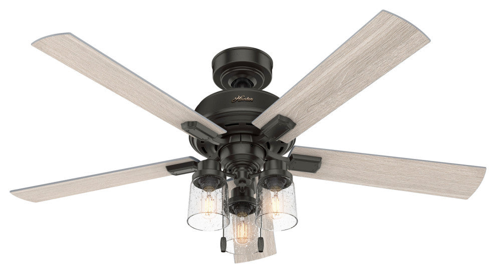 Hunter 52" Hartland Noble Bronze Ceiling Fan With LED Light Kit and Pull Chain