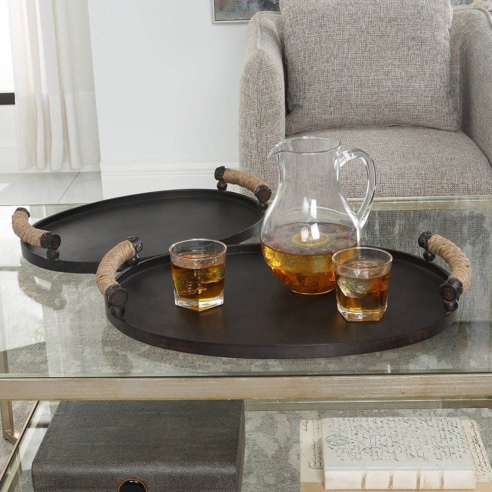 Uttermost Viggo Bronze Trays, 2-Piece Set