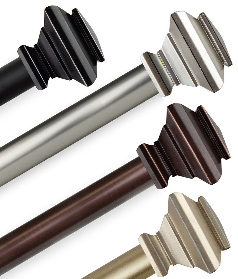 Helen 1" Curtain Rod, Black, 160-240"