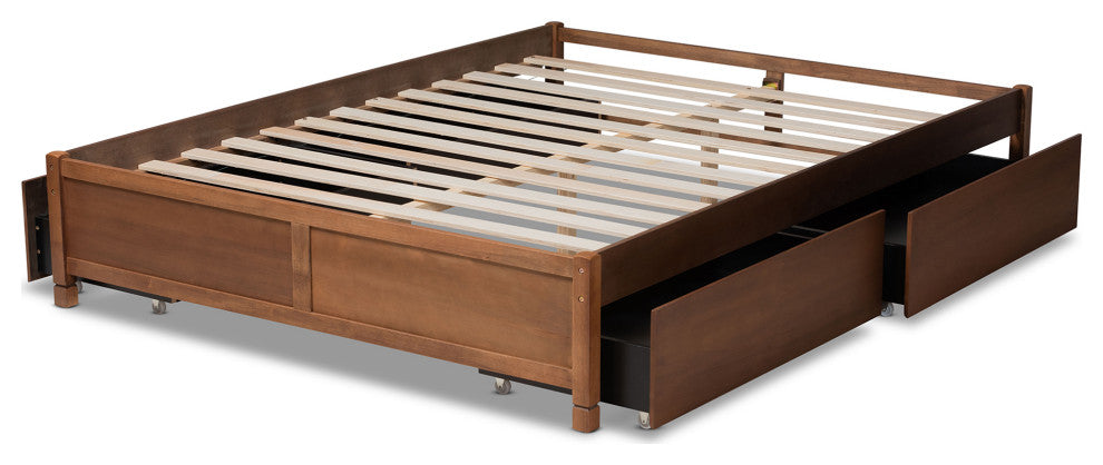 Yara Modern Brown Finished Wood Full Size 4-Drawer Platform Storage Bed Frame