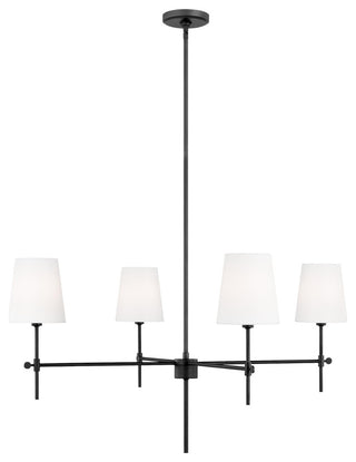Baker Four Light Large Chandelier, Midnight Black