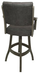 Swivel Counter Wood Bar Stool Casa on S-Base, Northwest Elk - Asian Grey, 34"