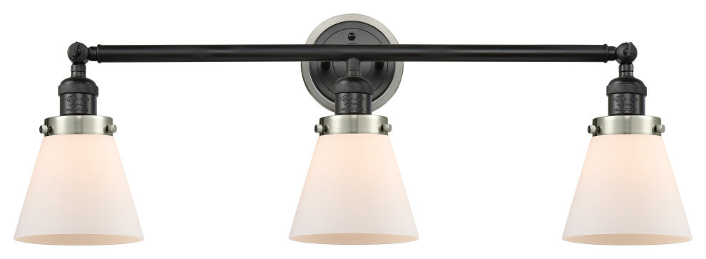INNOVATIONS 205BK-BPSN-HRSN-G61 3-Light Bath Vanity Light Matte Black