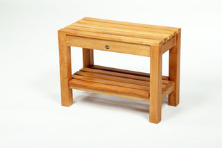 Teak Shower Bench Coach 24" (60 cm) with shelf