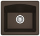 Karran USA QX-680 Quartz Top Mount Sinks 18" Undermount Single - Brown