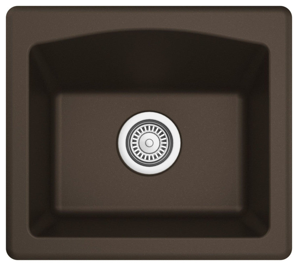 Karran USA QX-680 Quartz Top Mount Sinks 18" Undermount Single - Brown