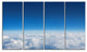 "Puffy Clouds Above View" Extra Large Wall Art Landscape, 4 Panels, 48"x28"
