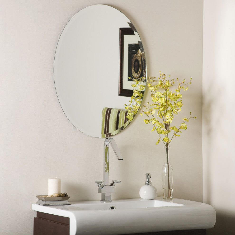 Odelia Oval Bevel Frameless Wall Mirror
