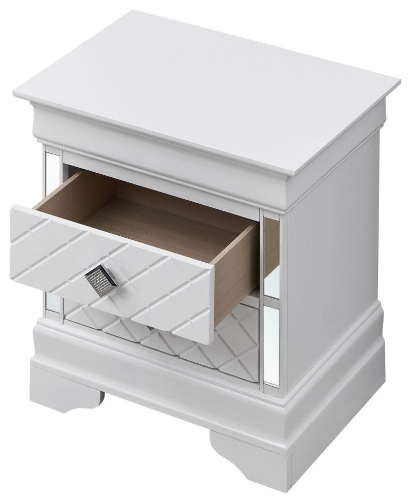 Verona 2-Drawer Nightstand, White