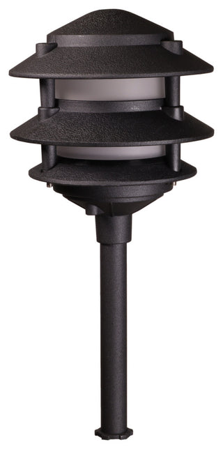 LED Low Voltage 3 Tier Pagoda Landscape Lights- Set of 4 Rust, Black