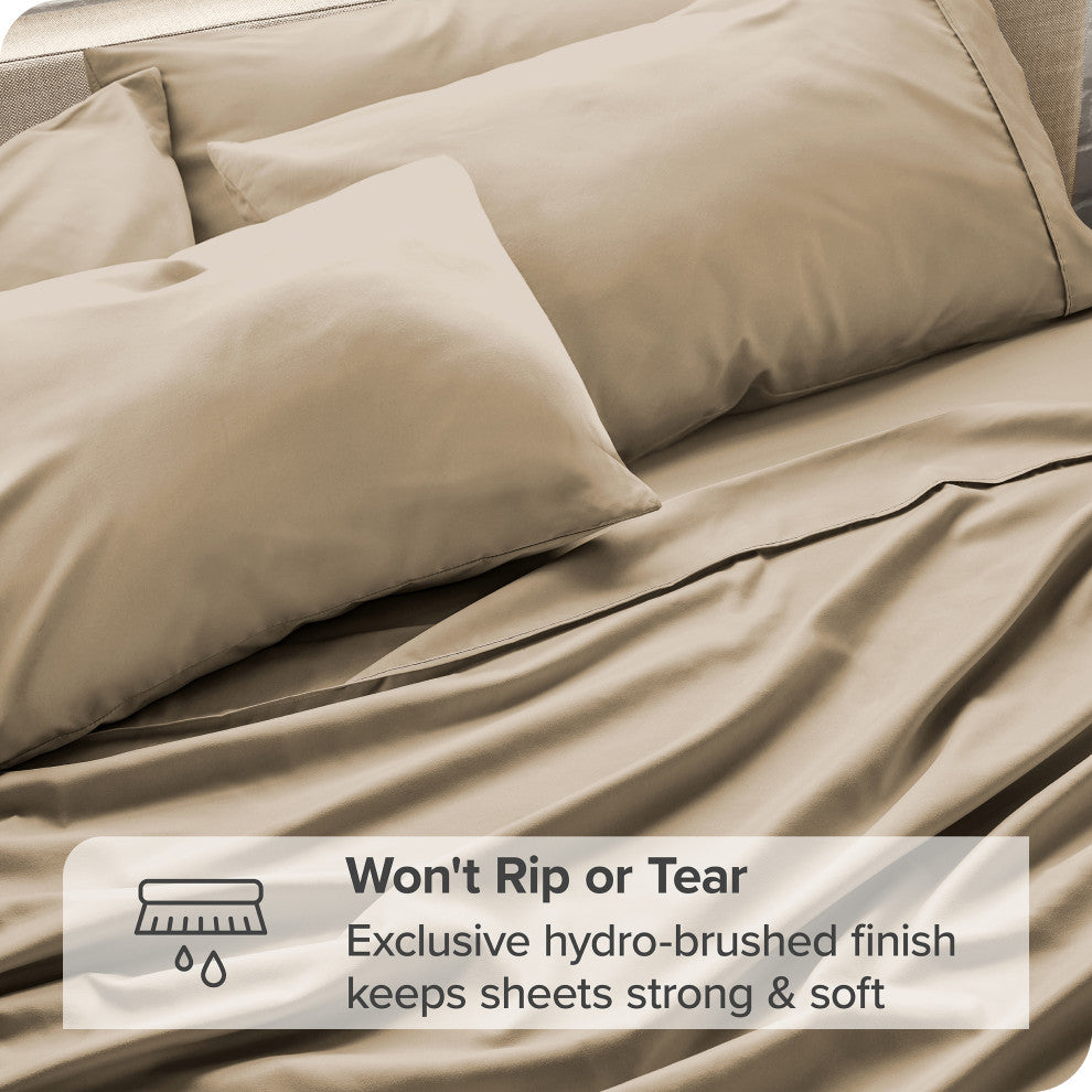 Bare Home 6-Piece Microfiber Sheet Set, Taupe, California King