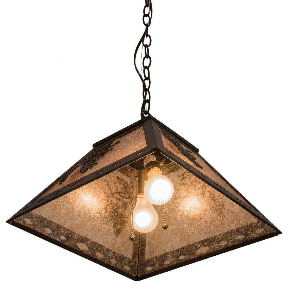 16 Square Balsam Pine Pendant