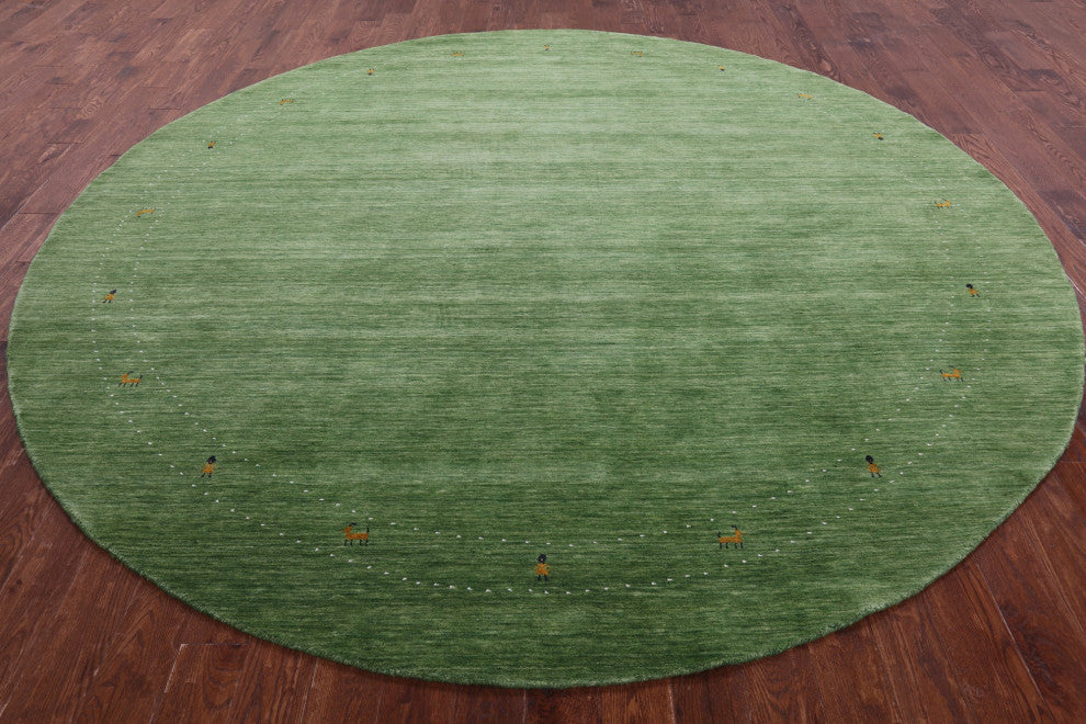 10' Round Persian Gabbeh Hand Knotted Wool Rug - Q15080