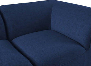 Miramar Linen Textured Fabric  5-Piece Modular L-Shaped Sectional, Navy