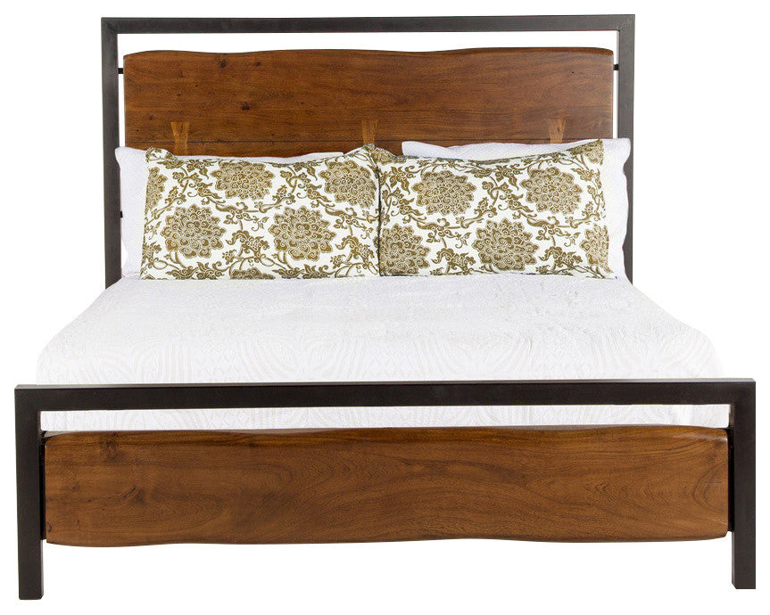 Glenwood Live Edge Acacia Wood Queen Bed