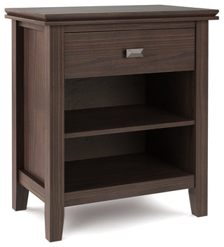 Artisan SOLID WOOD Bedside Table in Warm Walnut Brown