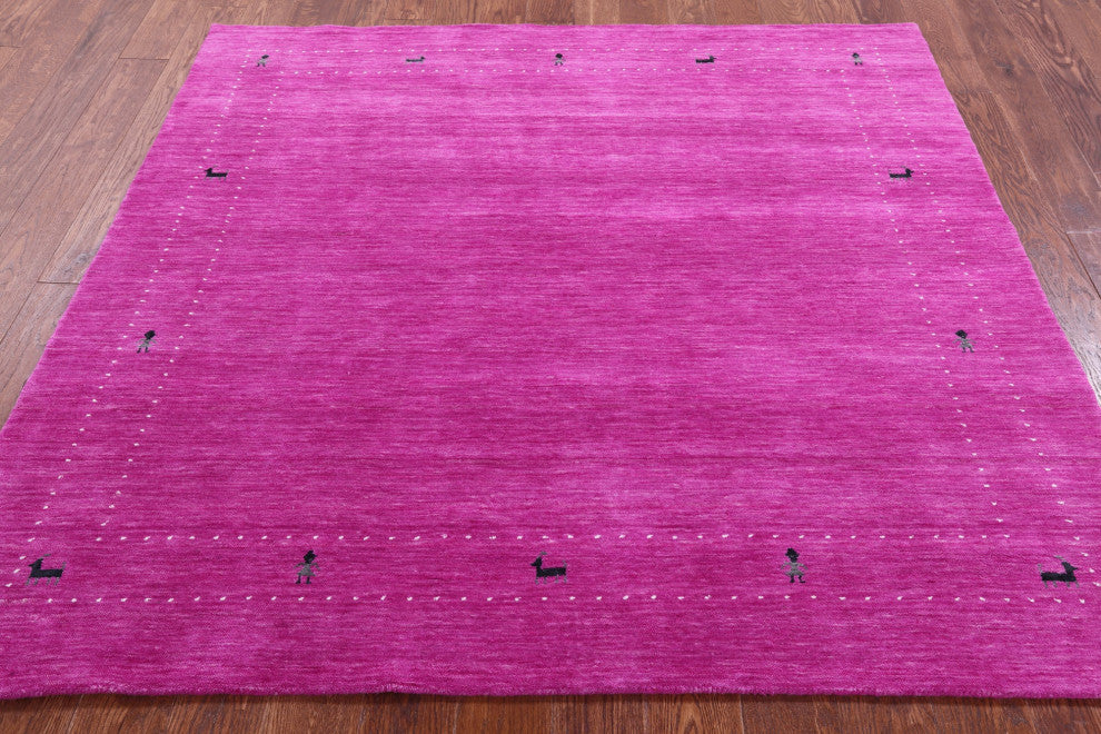 6' Square Persian Gabbeh Handmade Rug - Q15051