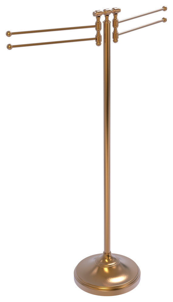 Towel Stand with 4 Pivoting Swing Arms, Brushed Bronze