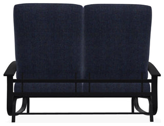 Belle Isle Cushion Deep Seating 2-Seat Glider, Indigo/Black