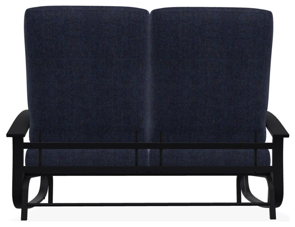 Belle Isle Cushion Deep Seating 2-Seat Glider, Indigo/Black
