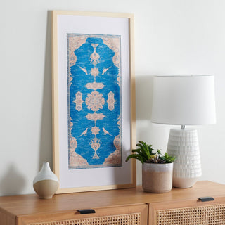Safavieh Chartrelle 29" Blue/Pink Framed Textile Wall Art