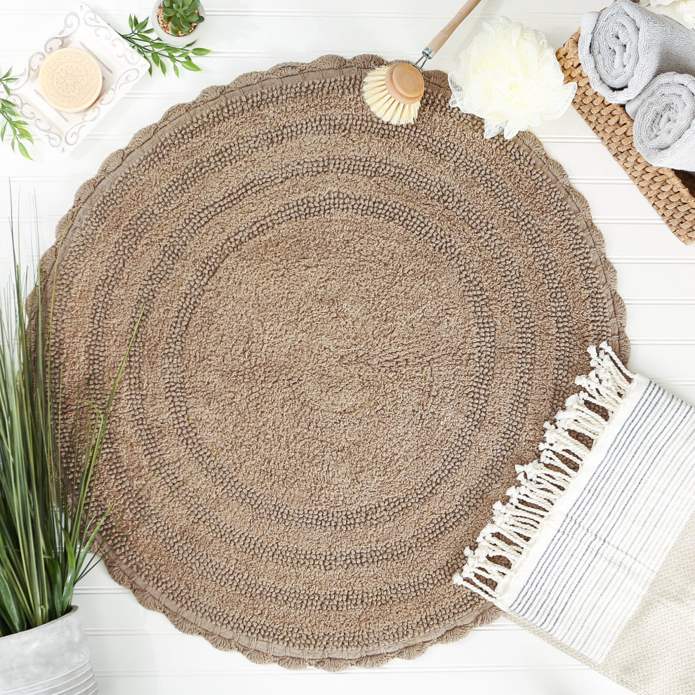 Stone Round Crochet Bath Mat