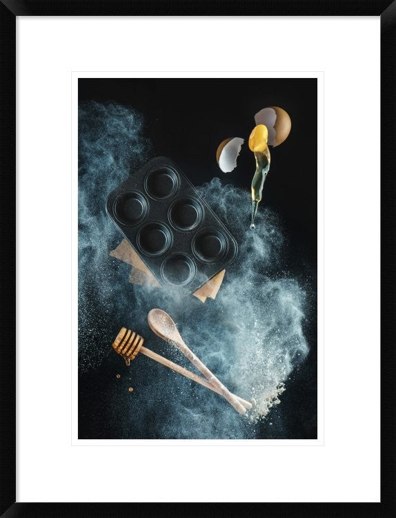 "Kitchen Mess: Honey Muffins" Framed Digital Print by Dina Belenko, 20"x26"