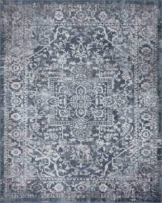 Cinda Traditional Oriental Blue Rectangle Area Rug, 8' x 10'