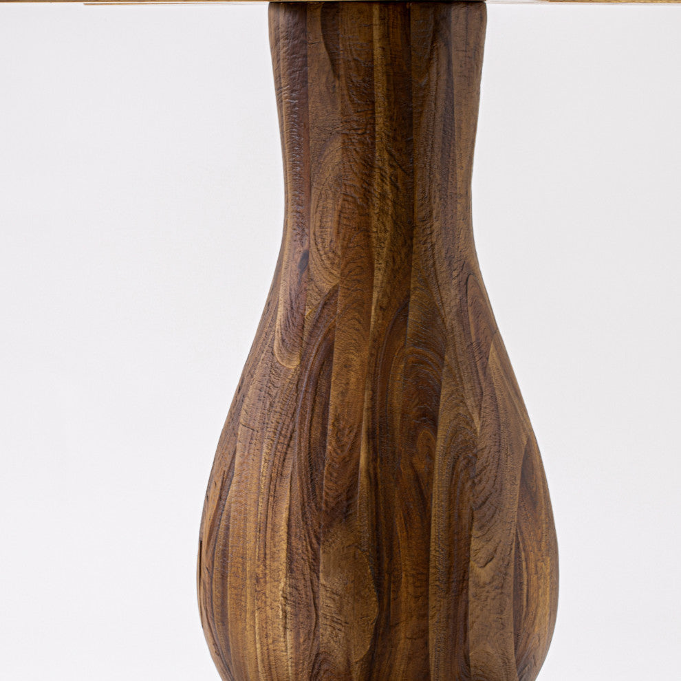 Irving Dining Table, Rustic Rubberwood Table, Sandblasting Antique Walnut Finish