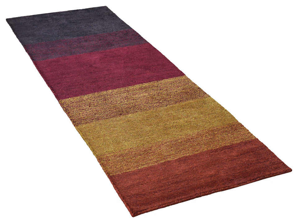 HAND KNOTTED LOOM SILK AREA RUGS-2'8''x10',Runner,Multicolor,Contemporary
