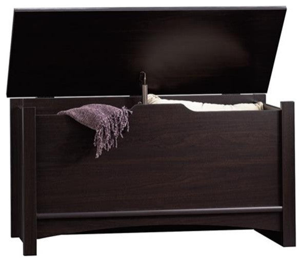 Sauder Shoal Creek Engineered Wood Storage Chest in Jamocha Wood/Dark Wood