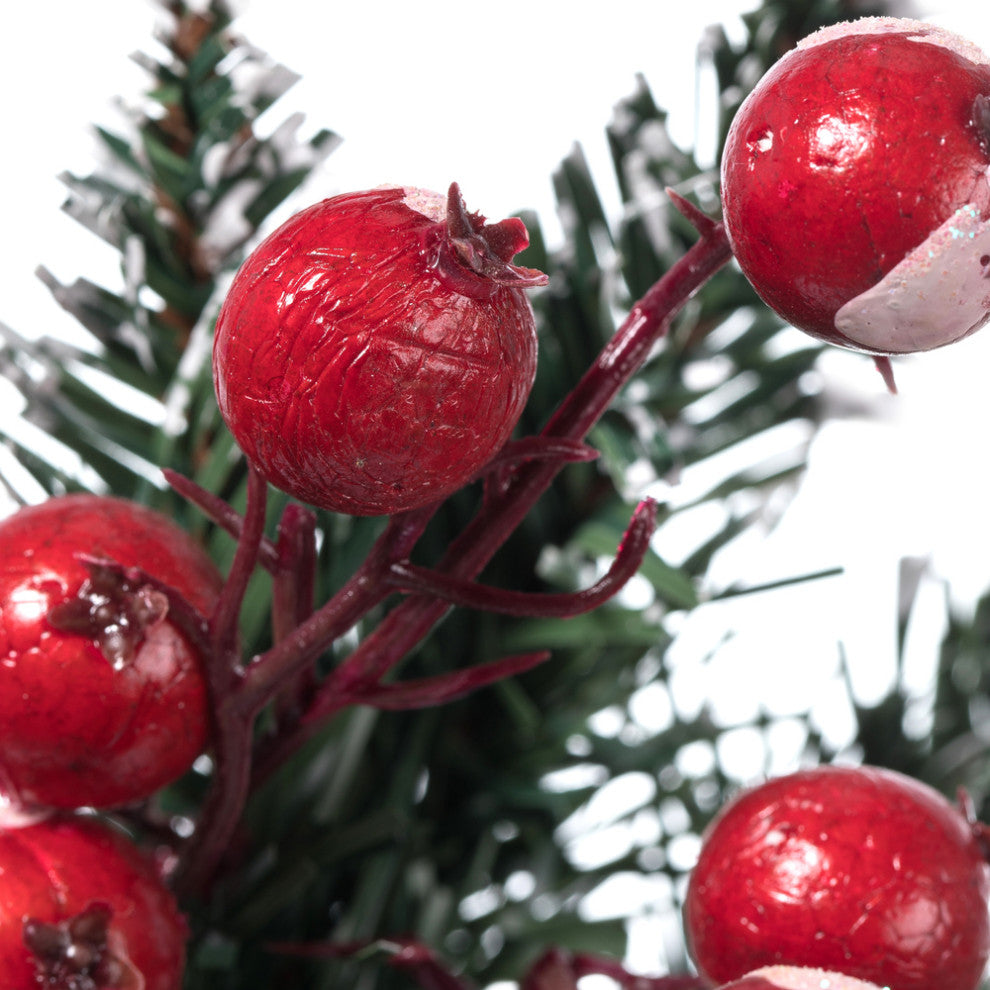 Vickerman B166312 9' Snow Tipped Pine And Berry Artificial Christmas Garland