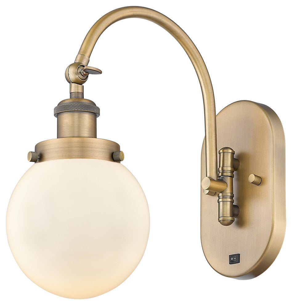 Innovations 918-1W-BB-G201-6 1-Light Sconce, Brushed Brass